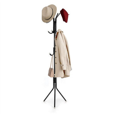 12Black  Hooks Coat Stand Coat Hat Jacket Umbrella Floor - image 1