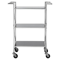 Orsina Black Mirrored Glass 3 Tier Trolley,movable Drinks Trolley,dining Cart With Wheels, Kitchen Storage Trolley - thumbnail 3