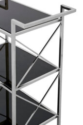 Orsina Black Mirrored Glass 3 Tier Trolley,movable Drinks Trolley,dining Cart With Wheels, Kitchen Storage Trolley - thumbnail 5