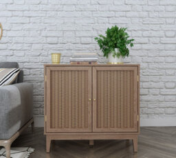 LPD Bordeaux Rattan Small Sideboard - Boho Elegance With Luxe Gold Accents - thumbnail 4