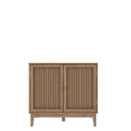 LPD Bordeaux Rattan Small Sideboard - Boho Elegance With Luxe Gold Accents - thumbnail 2