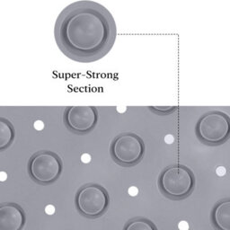 Aspire Homeware Grey Shower Bath Mat Non-Slip Suction Cups Grip Drain Holes Machine Washable (L)100Cm X (W)40Cm - thumbnail 5