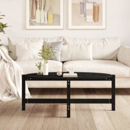 Berkfield Classic Coffee Table Black 118X63X45 Cm Solid Wood Pine - thumbnail 3