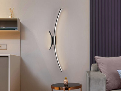 Luminosa Lighting Luminosa Curves Integrated Led Wall Lamp Black 2 Light 3000K - Uk Stock - image 1