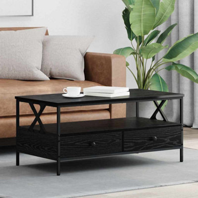 Berkfield Coffee Table Black Oak 100 X 51 X 45 Cm Engineered Wood - image 1