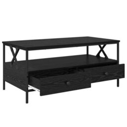 Berkfield Coffee Table Black Oak 100 X 51 X 45 Cm Engineered Wood - thumbnail 5