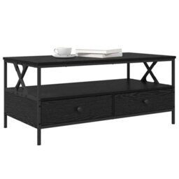 Berkfield Coffee Table Black Oak 100 X 51 X 45 Cm Engineered Wood - thumbnail 3