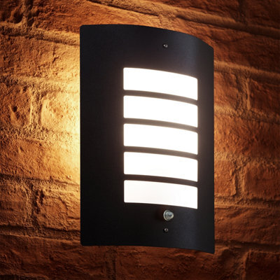 Auraglow Dusk Till Dawn Daylight Sensor Outdoor Wall Light - Black - Warm White (3000K) - image 1