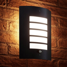 Auraglow Dusk Till Dawn Daylight Sensor Outdoor Wall Light  - Black - Warm White (3000K) - thumbnail 1