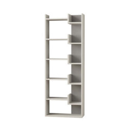 Decortie Oppa Modern Bookcase Tall Storage Shelving Unit 5 Tiers White White 162.4Cm - thumbnail 2