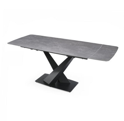 Interior Emporium Ie Nordic Rock Extendable Ceramic Dining Table (White) - With 4 Rotating Chairs (Black , Grey , Green , Teel) - image 1