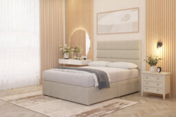 Somnior Beds Somnior Chambery Natural Tweed Hybrid Pocket Sprung Orthopaedic Divan Bed Set With Upholstered Headboard - thumbnail 4