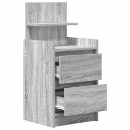 Berkfield Bedside Cabinets With 2 Drawers 2 Pcs Grey Sonoma 38X34X80 Cm - thumbnail 6