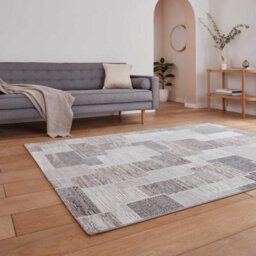Beige Brown Geometric 8mm Pile Stain-Resistant Rug For Bedroom, Dining Room, Easy To Clean Modern Rug-120Cm X 170Cm - thumbnail 2