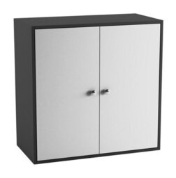 Urbn-Living Urbnliving Height 60Cm 2 Tier Wooden Storage Cabinet Side Furniture Cabinet Colour Black & White Door Cupboard Bedroom Hallway She - thumbnail 4