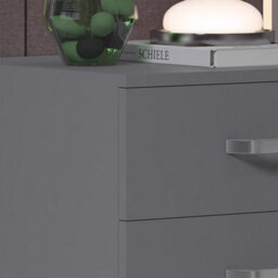 Fwstyle Tunis Grey 3 Drawer Chest Of Drawers Modern Bedroom Furniture (H) 56Cm (W) 40Cm (D) 40Cm - thumbnail 3