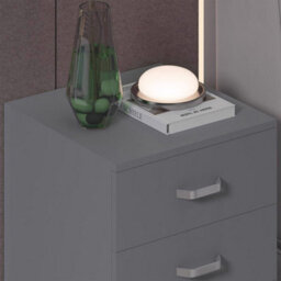 Fwstyle Tunis Grey 3 Drawer Chest Of Drawers Modern Bedroom Furniture (H) 56Cm (W) 40Cm (D) 40Cm - thumbnail 2
