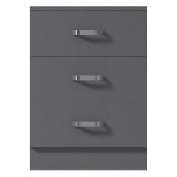Fwstyle Tunis Grey 3 Drawer Chest Of Drawers Modern Bedroom Furniture (H) 56Cm (W) 40Cm (D) 40Cm - thumbnail 7