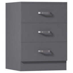 Fwstyle Tunis Grey 3 Drawer Chest Of Drawers Modern Bedroom Furniture (H) 56Cm (W) 40Cm (D) 40Cm - thumbnail 6