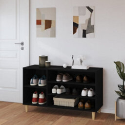 Berkfield Elegant Shoe Cabinet Black 102X36X60 Cm Engineered Wood - thumbnail 3