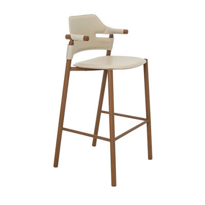 Angel Cerda Stool In Sand-Coloured Regenerated Leather - image 1