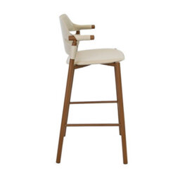 Angel Cerda Stool In Sand-Coloured Regenerated Leather - thumbnail 8