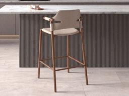 Angel Cerda Stool In Sand-Coloured Regenerated Leather - thumbnail 7