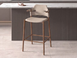 Angel Cerda Stool In Sand-Coloured Regenerated Leather - thumbnail 3