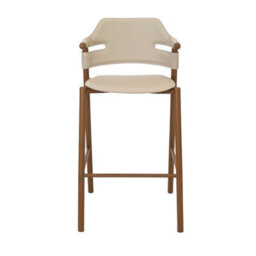 Angel Cerda Stool In Sand-Coloured Regenerated Leather - thumbnail 2
