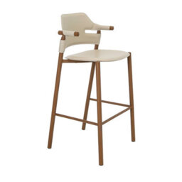 Angel Cerda Stool In Sand-Coloured Regenerated Leather - thumbnail 1