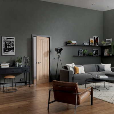 Lpd Pre-Finished Belize Unglazed Cottage Light Brown White Oak Veneer Internal Oak & Particleboard Fire Door, (H)1981mm (W)838mm (T)54mm - image 1