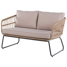 Beliani Garden Lounge Set With Table 4 Seater Ravello Pe Rattan Natural - thumbnail 7