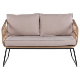 Beliani Garden Lounge Set With Table 4 Seater Ravello Pe Rattan Natural - thumbnail 6