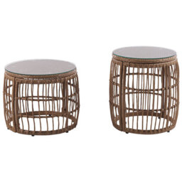 Beliani Garden Lounge Set With Table 4 Seater Ravello Pe Rattan Natural - thumbnail 5