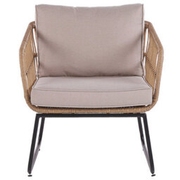 Beliani Garden Lounge Set With Table 4 Seater Ravello Pe Rattan Natural - thumbnail 9