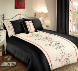 Intimates Black Cream Sapphire Duvet Cover And Pillowcase Set Single