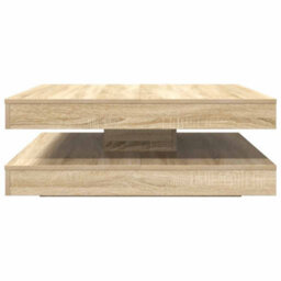 Berkfield Coffee Table 360-Degree Rotatable Sonoma Oak 90X90X34.5 Cm - thumbnail 4