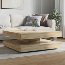 Berkfield Coffee Table 360-Degree Rotatable Sonoma Oak 90X90X34.5 Cm - thumbnail 3