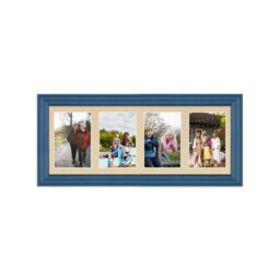 AK Frames 50X20Cm Navy Blue Classic Multi Photo Frame With Ivory Mount - Holds 4 Apertures (4X) 6X4 Photos - thumbnail 1