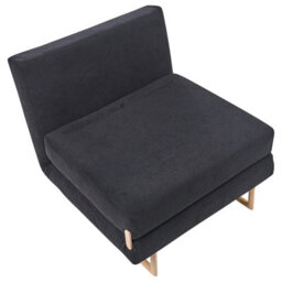 Wyld And Coco One-Person Sofa Bed Black Fabric With 5-Position Reclining Backrest And Fold-Out Sleeper Armchair - thumbnail 8
