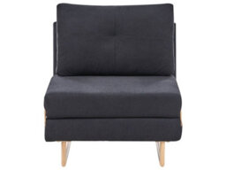 Wyld And Coco One-Person Sofa Bed Black Fabric With 5-Position Reclining Backrest And Fold-Out Sleeper Armchair - thumbnail 1