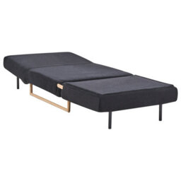 Wyld And Coco One-Person Sofa Bed Black Fabric With 5-Position Reclining Backrest And Fold-Out Sleeper Armchair - thumbnail 5