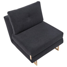 Wyld And Coco One-Person Sofa Bed Black Fabric With 5-Position Reclining Backrest And Fold-Out Sleeper Armchair - thumbnail 7
