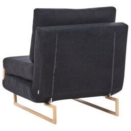 Wyld And Coco One-Person Sofa Bed Black Fabric With 5-Position Reclining Backrest And Fold-Out Sleeper Armchair - thumbnail 6