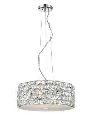 Luminosa Lighting Luminosa Aruba 5 Light Led Chrome Crystal Pendant Ceiling Light