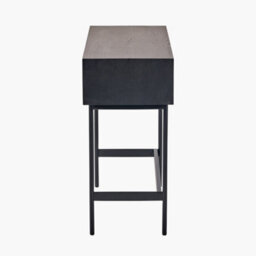 Pacific Lifestyle 2 Drawer Black And Natural Chevron Oak And Pine Wood Console Table - thumbnail 9