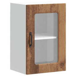 Berkfield Durable Kitchen Wall Cabinet With Glass Door Kalmar Old Wood Engineered Wood - thumbnail 1