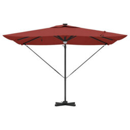 Berkfield Modern Cantilever Roma Parasol With Leds Terracotta 286X285X270 Cm Aluminium - thumbnail 6