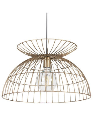 Wyld And Coco Novalux Brass Cage Pendant Lamp, Openwork Round Shade, Adjustable Height, 50Cm Diameter - image 1