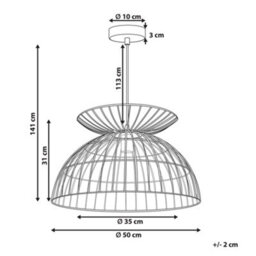 Wyld And Coco Novalux Brass Cage Pendant Lamp, Openwork Round Shade, Adjustable Height, 50Cm Diameter - thumbnail 3